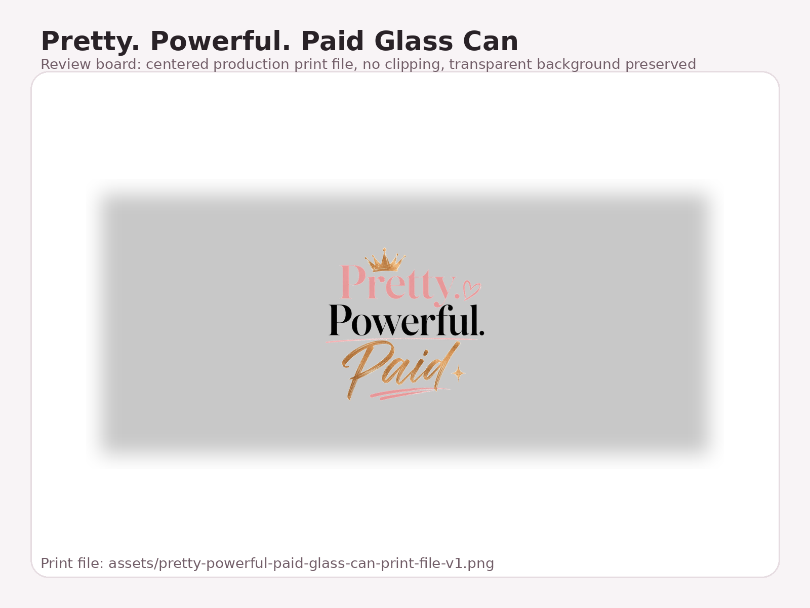Pretty. Powerful. Paid Glass Can product preview